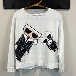 Karl Lagerfeld Karl and Cat Graphic Sweatshirt Size Small